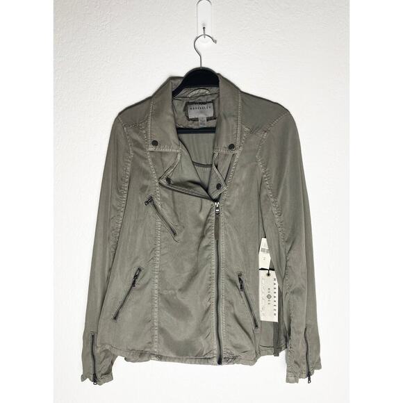 Marrakech x Anthropologie Women's Ronika Draped Moto Jacket Gathered Back NWT M - Picture 4 of 16